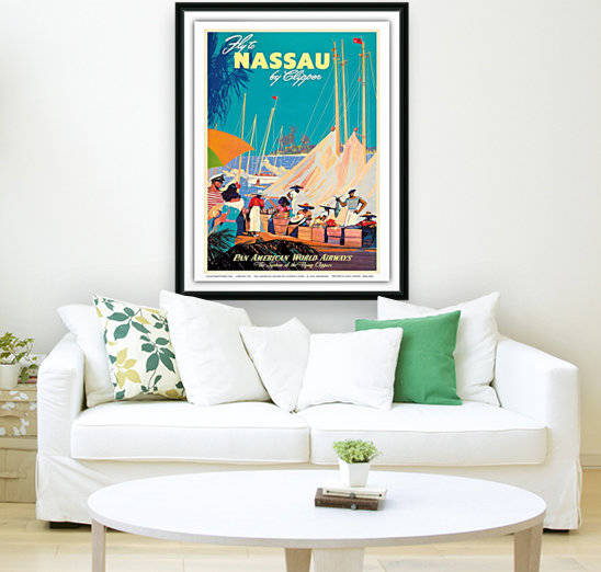 Fly To Nassau Pan American World Airways travel poster by VINTAGE POSTER