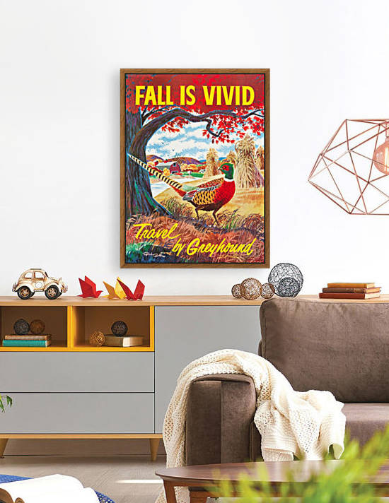 Greyhound Bus Travel Poster Fall is Vivid by VINTAGE POSTER