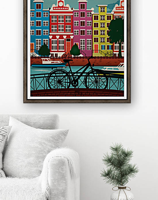 Amsterdam Netherlands Art Print travel poster by VINTAGE POSTER