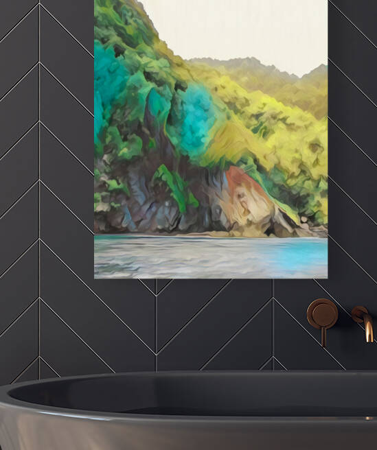 TROPICAL SEASHORE CLIFF-Portrait Format by Sibcod