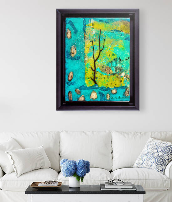 85  Nicole Boudreau Flore Marine Technique Mixte 119 23x18cm D3 6782 by Nicole Boudreau