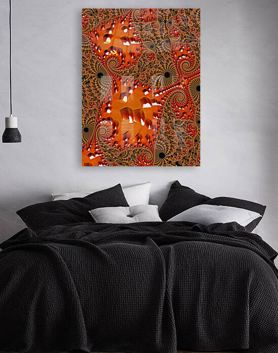 Orange And Brown Contemporary Fractal by HH Photography of Florida