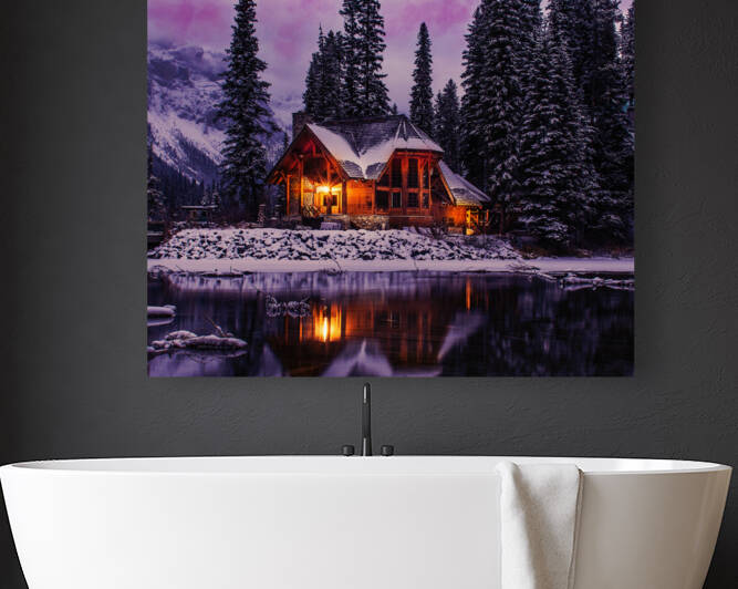 cabin in the woods by Vibrant Canvases