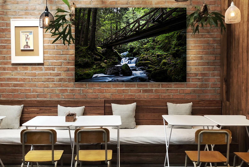 green waterfall by Vibrant Canvases