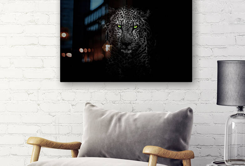 white leopard by Vibrant Canvases