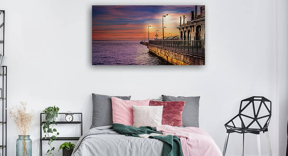 sunset dock by Vibrant Canvases