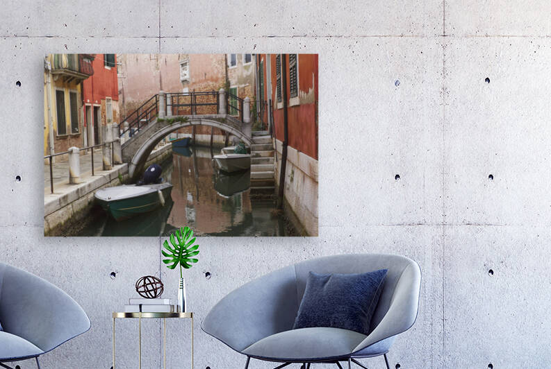 Venice Canal with Boats by Iris H Richardson