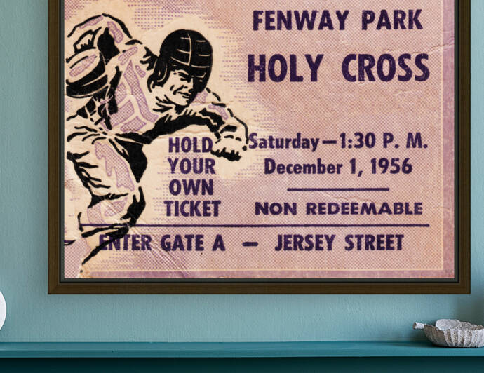 1956 Holy Cross Football Ticket Stub Remix by Row One Brand