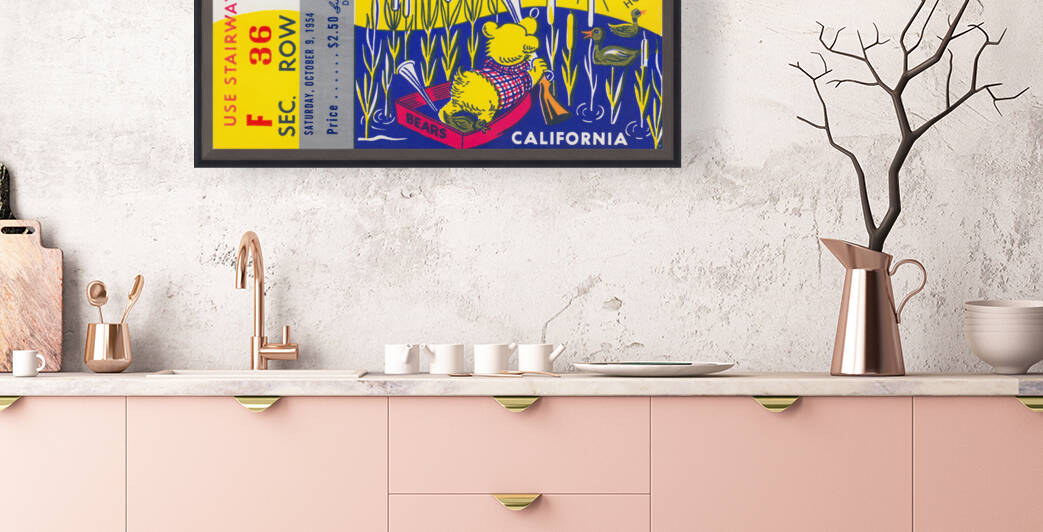 1954 Oregon Ducks vs. Cal Bears Ticket Stub Art by Row One Brand