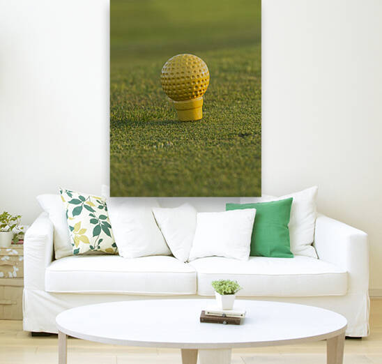 Yellow Golf Ball on Golf T by Iris H Richardson
