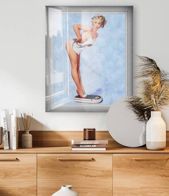 The Scale Doesnt Lie by Gil Elvgren Remastered Vintage Retro Xzendor7 Art Reproductions by xzendor7