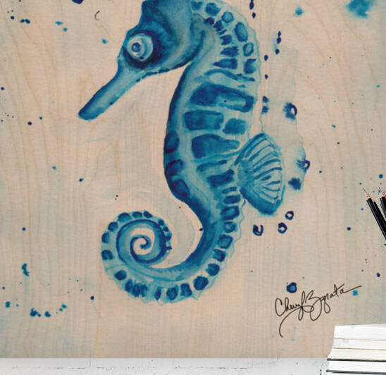 Blue Seahorse by Cheryl Zapata