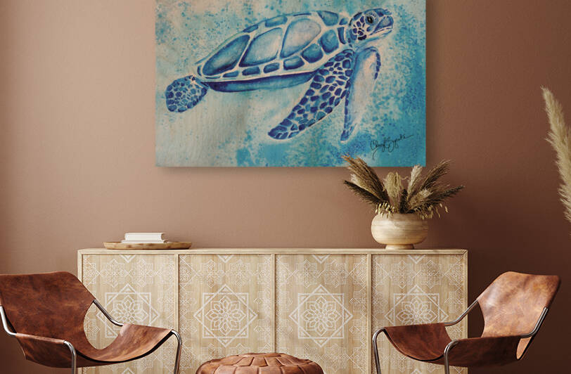 Blue SeaTurtle by Cheryl Zapata