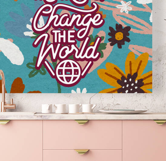 Change your thinking Change the world   24x24   Hotel by Ava Stochinsky