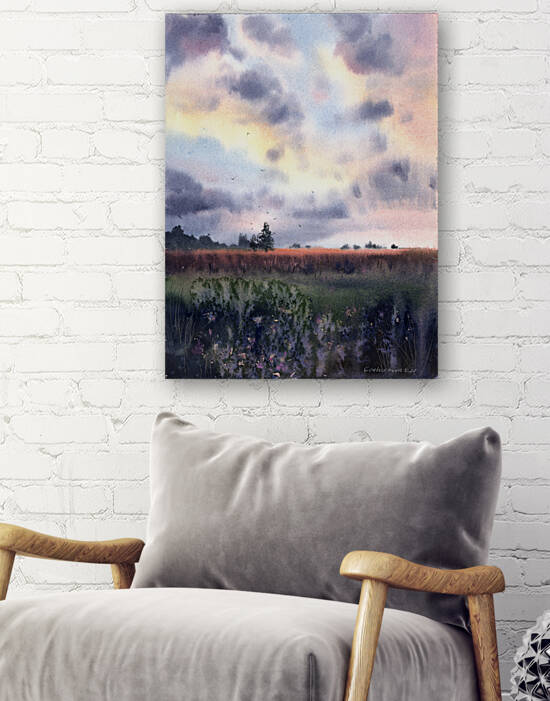 Field and clouds 1 by Eugenia Gorbacheva