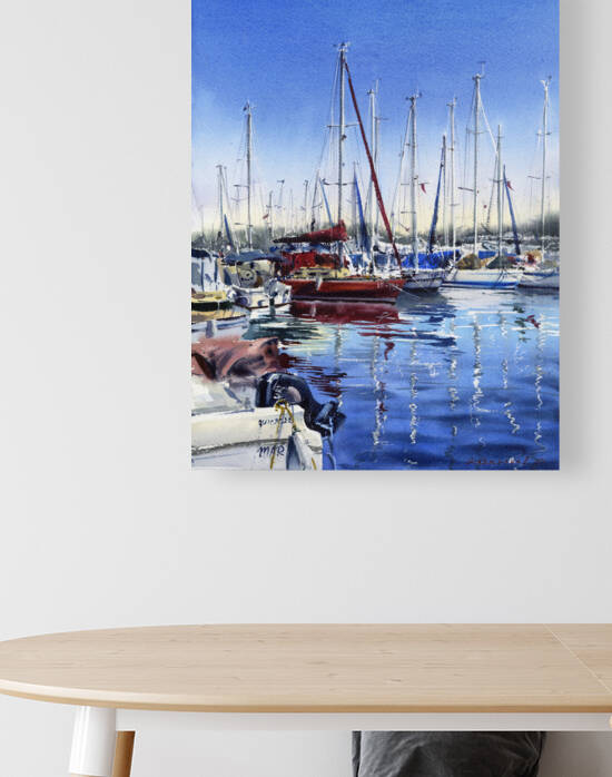 Moored yachts 2 by Eugenia Gorbacheva