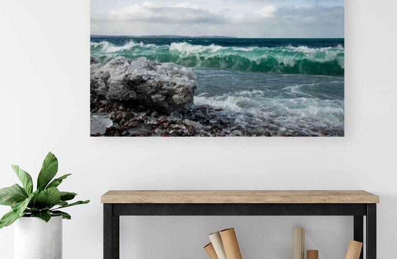 Pebble Beach Ice Out Print by Stephen Emms