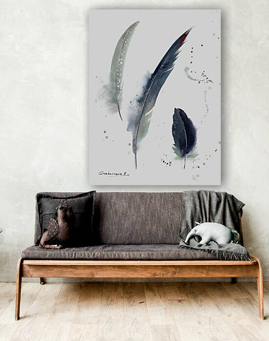 Gray Crowned-Crane feathers by Eugenia Gorbacheva