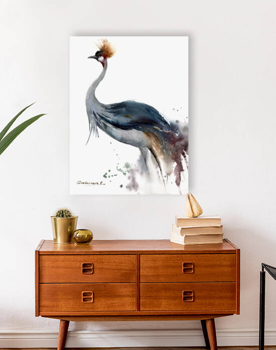 Gray Crowned-Crane by Eugenia Gorbacheva