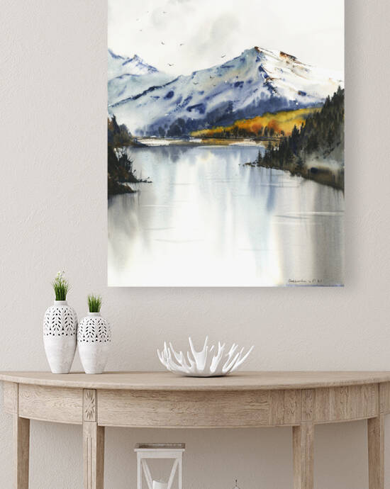 Autumn mountain lake 3 by Eugenia Gorbacheva