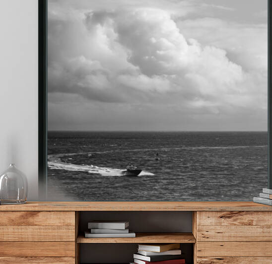 BW Cutting a Fast Track Across the Deep Blue Sea 1 of 2 SQUARE The Sailfish Tournament and Derby Collection Singer Island West Palm Beach Florida by 360 Studios