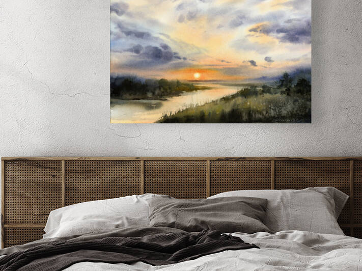 Field and river by Eugenia Gorbacheva