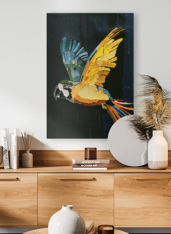 Blue and Yellow Macaw by Valeda Williams