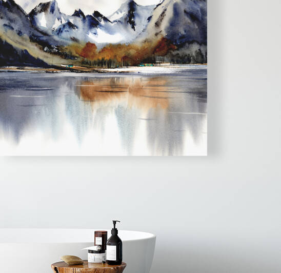 Mountain Lake 2 square by Eugenia Gorbacheva