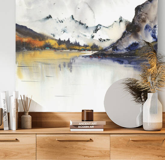 Mountain Lake 1 square by Eugenia Gorbacheva