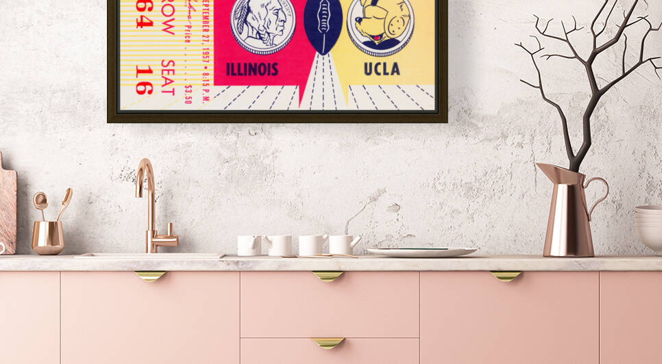 1957 Illinois vs. UCLA Bruins Football Ticket Print by Row One Brand