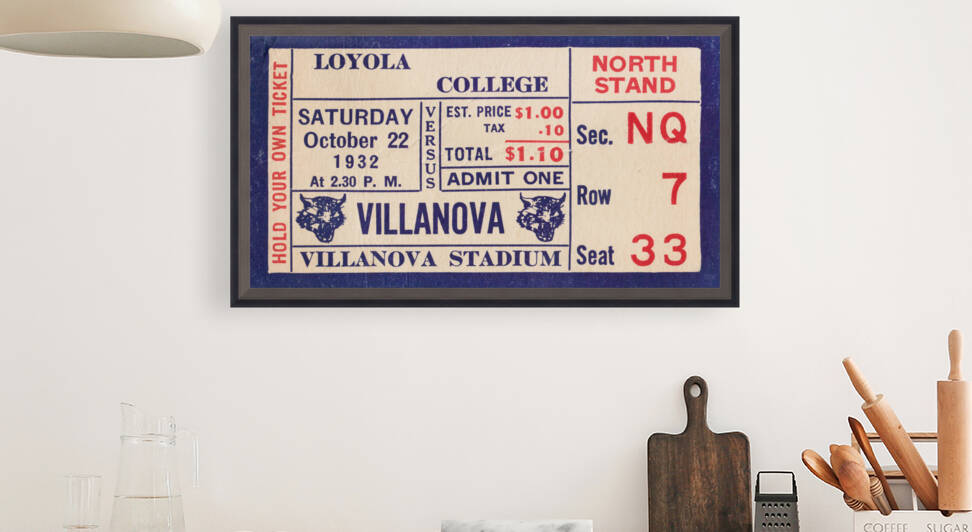 1932 Villanova Wildcats vs. Loyola Greyhounds by Row One Brand