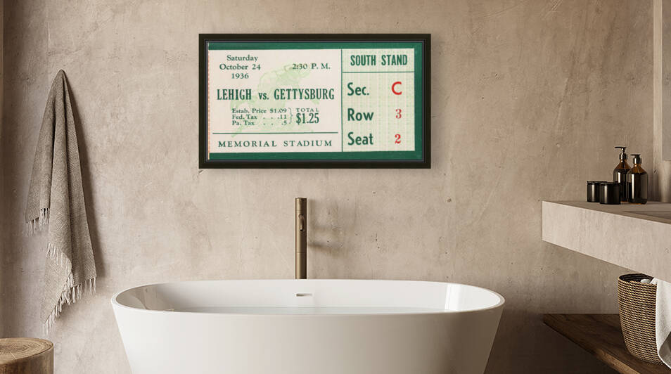 1936 Lehigh vs. Gettysburg Football Ticket Print by Row One Brand