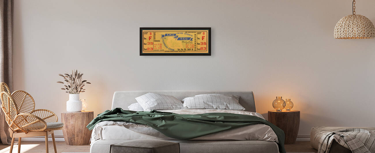 1946 SMU Mustangs vs. TCU Horned Frogs Football Ticket Print by Row One Brand