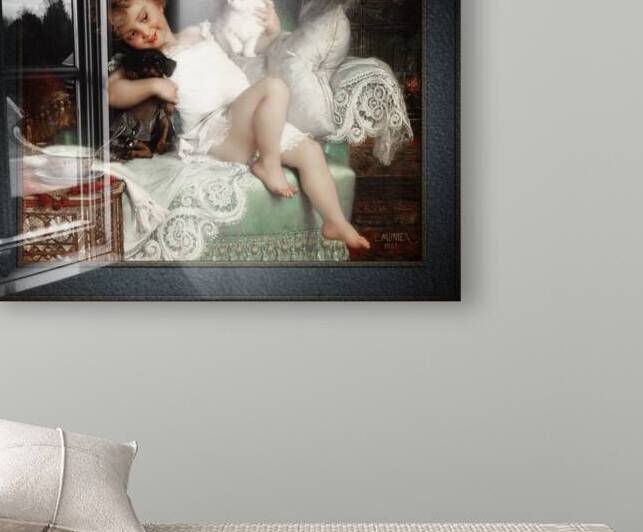 Playmates by Emile Munier Remastered Xzendor7 Classical Fine Art Old Masters Reproductions by xzendor7