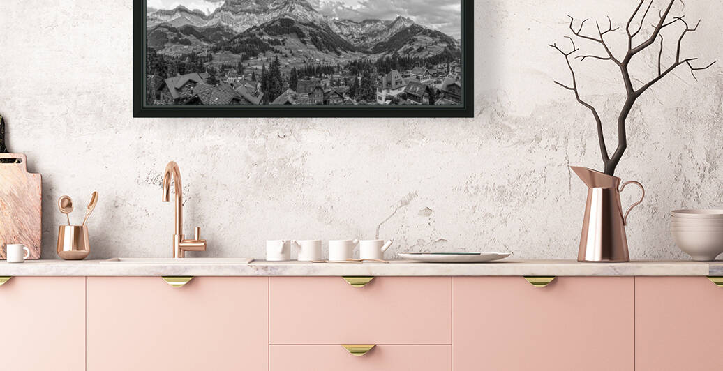 BW Golden Rays Across The Bernese Highlands in Switzerland Panorama with Engstligen Falls by 360 Studios