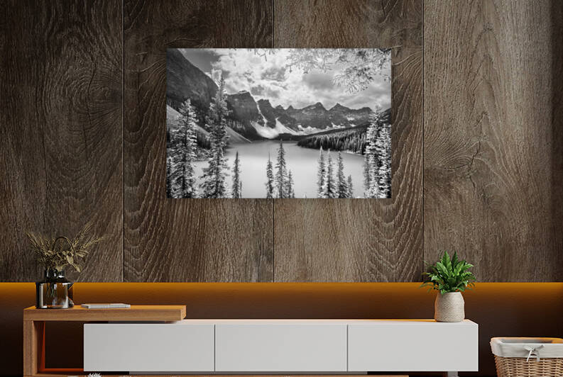 Moraine lake black and white by DELPHIMAGES