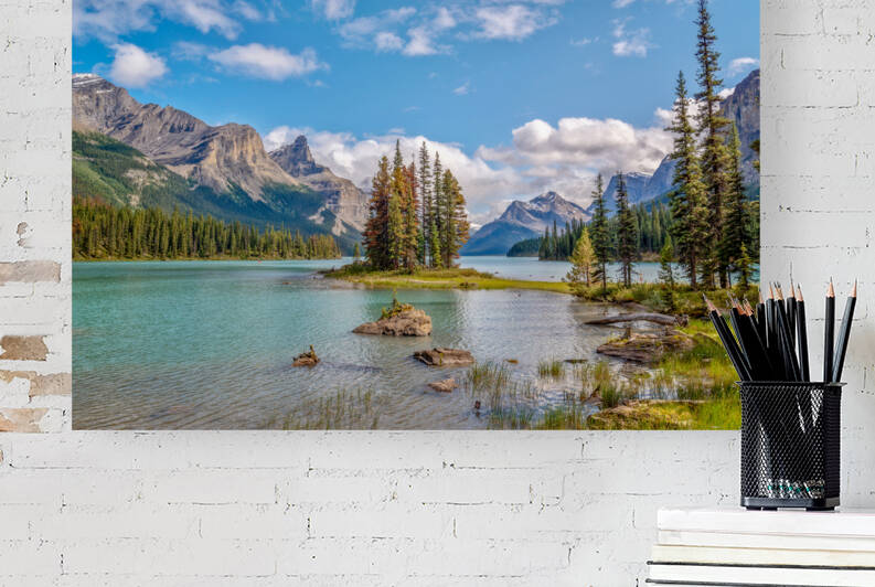 Spirit island Maligne lake Canada by DELPHIMAGES