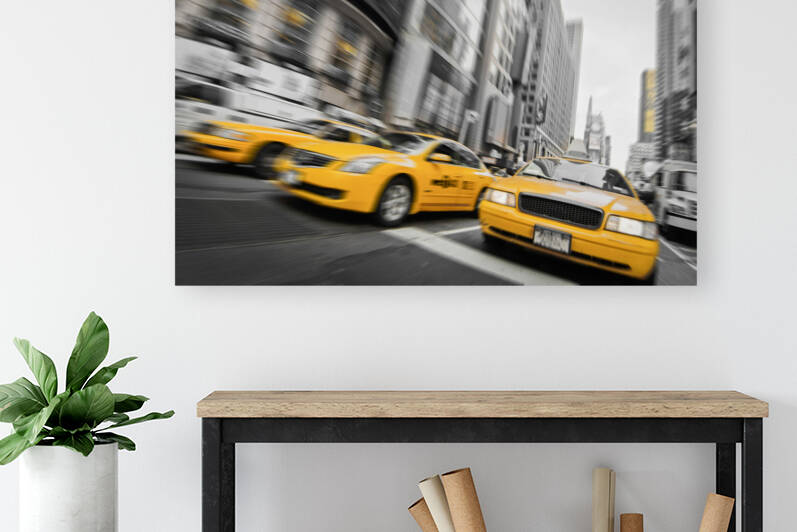 Yellow taxis in Manhattan New York City by DELPHIMAGES