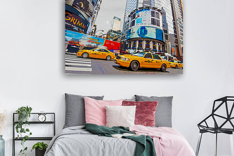 Yellow cabs NYC pop art by DELPHIMAGES