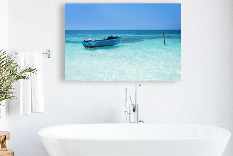 Blue boat by DELPHIMAGES