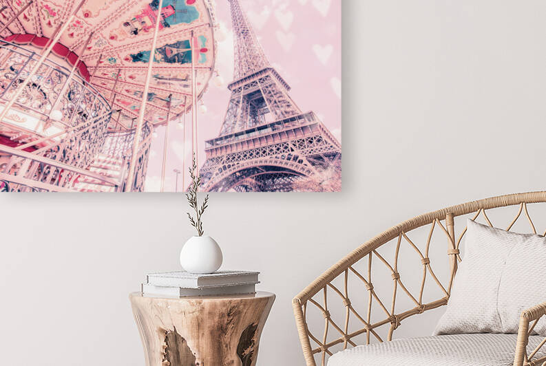 Romantic carousel Eiffel tower Paris by DELPHIMAGES