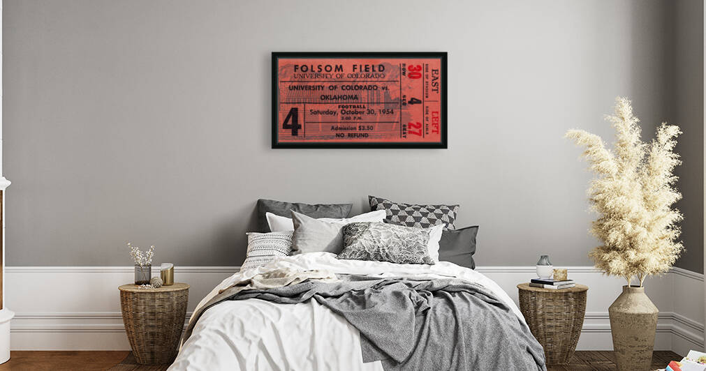 1954 Colorado Buffaloes vs. Oklahoma Sooners Ticket Print by Row One Brand