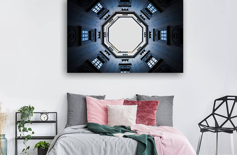 Windows in perspective with sky in background by Paolo Modena