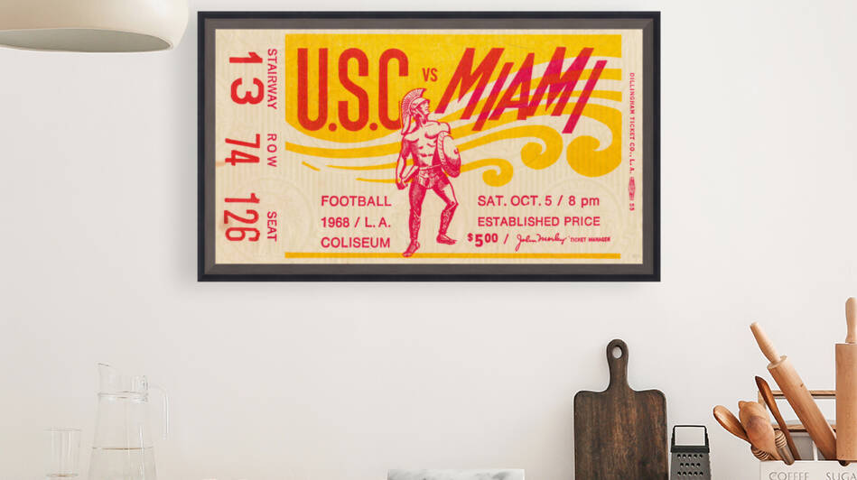 1968 USC Trojans vs. Miami Hurricanes by Row One Brand
