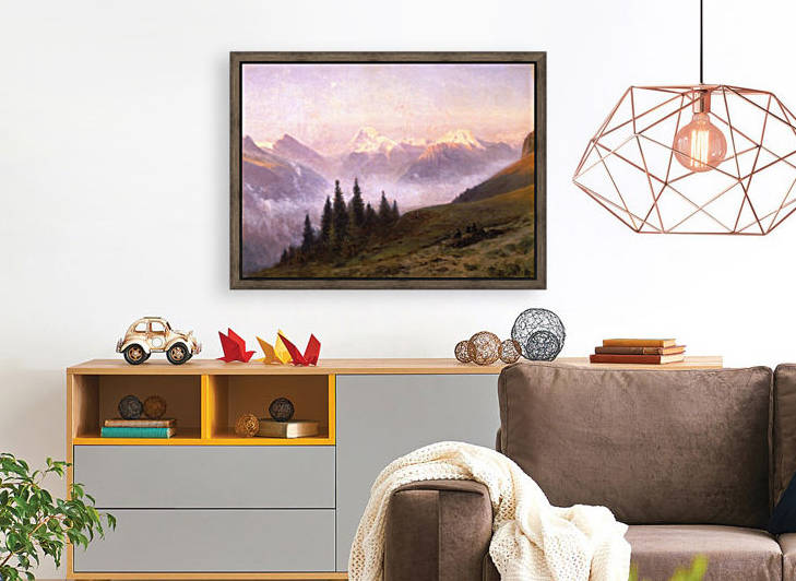 A view of the Jungfrau Massif seen from Grindelwald by Toussaint Gabriel Loppe