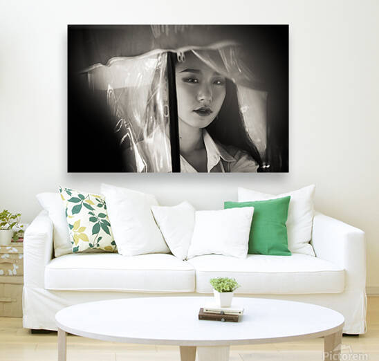 Black and white portrait of a young Chinese woman by Philippe Lejeanvre