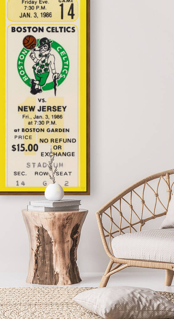 1986 Boston Celtics vs. New Jersey Nets Ticket Stub Art by Row One Brand