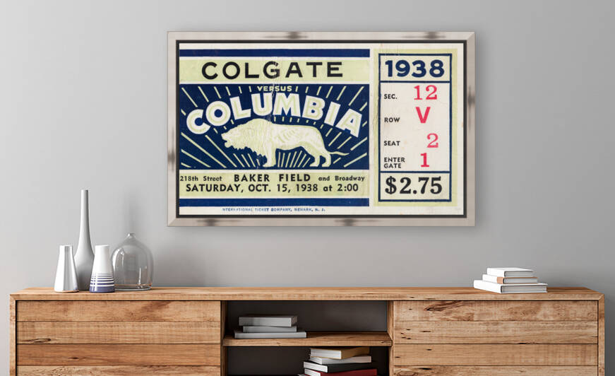 1938 Colgate vs. Columbia Lions Football Ticket Art by Row One Brand