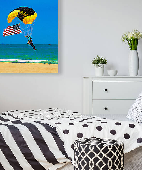 Patriotic Beach Landing in Ocean City Expressionism by Bill Swartwout Photography