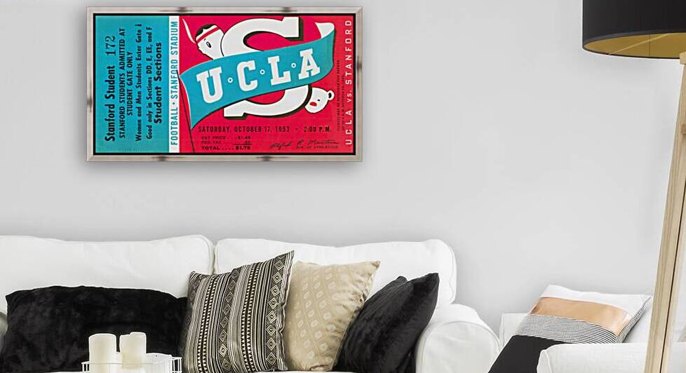 1953 UCLA vs. Stanford Football Ticket Canvas Art by Row One Brand